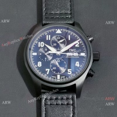 Copy IWC Big Pilots Prince Complications Watch Black Blasted 43mm